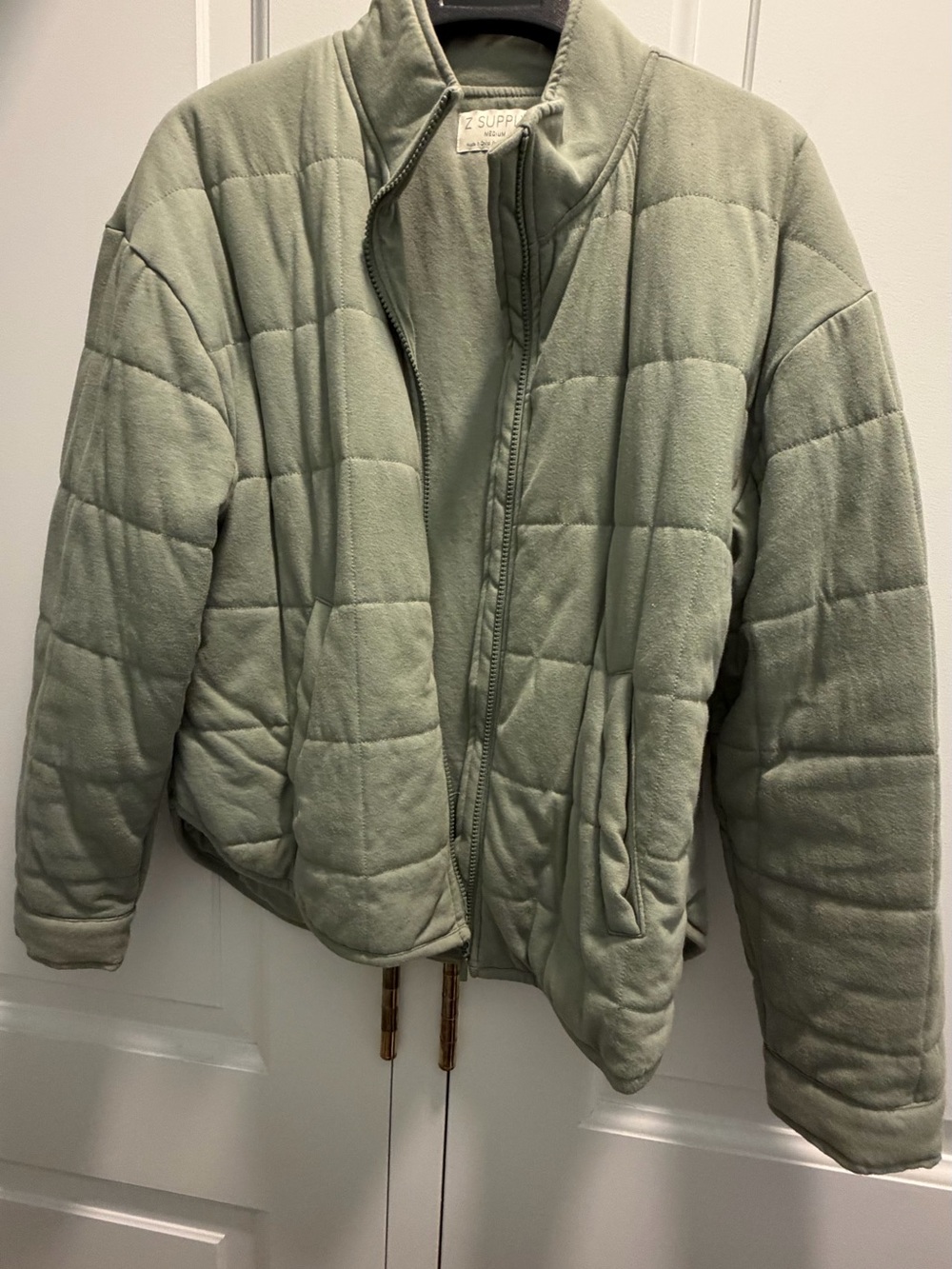 Z Supply Quilted Puffer Jacket in Sage